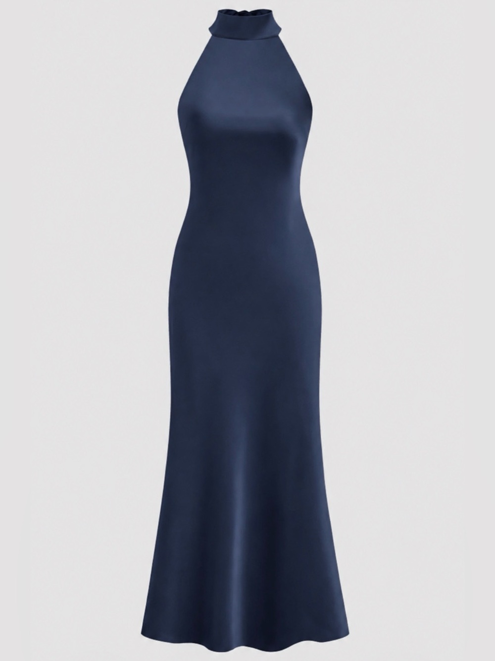 CIDER XXS $48msrp NAVY SATIN HALTER DRESS